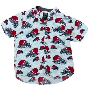 Men's small Super Massive Vintage Style Short-Sleeve Button-Down Japan Wave